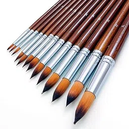 ArtBee 13 Pcs Long Handle Round Shape Artist Acrylic Painting Brushes Set(Nylon)-picture-54