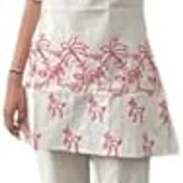 design_shopers Women’s Cream Palm Tree and Deer Print Pajama Set with Red Embroidery-picture-10