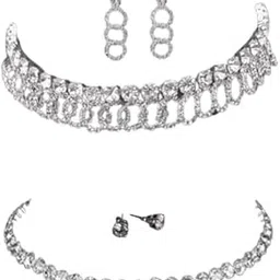 Masumeen Traders Choker set Combo with Earrings for Women and Girls.-picture-24