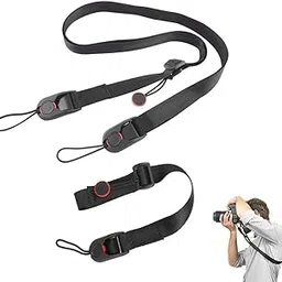 ZORBES® 2PCS Adjustable Nylon Camera Wrist Strap & Lanyard with Quick Release for Secure Grip - Durable, Universal Fit for Sony, Nikon, Fujifilm & More - Ideal for Travel & Outdoor Photography image 1