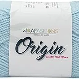 WOAFashions Origin Hand Knitting & Crochet Yarn, 100% Antipilling Acrylic, 3 : Light DK (Sky Blue) (100gms / 3.5oz / 266mtr / 290yds) image 1