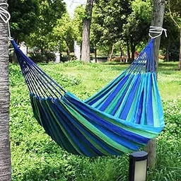 DIPDEY Portable Swing Cotton Stripe With Strong Hammocks Rope Beach Sleeping Bed Backpack Spreader Bar Tree Hanging For Travel Garden Striped Ultralight Outdoor Jula Camping Hammock (Multicolor)-Set 1-image-24