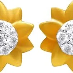 joyalukkas Women's & Girl's Pride Diamond Collection 18K (750) Yellow Gold And Diamond Stud Earrings-picture-18