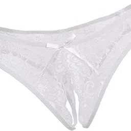 merishopp Womens Floral Lace Thong Underwear Crotchless Panties Lingerie White| Womens Clothing |Sleep |1 Piece Underwear For Women-picture-40