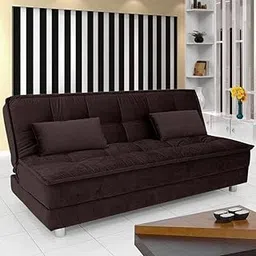 FURNY - Gaiety 3 Seater Supersoft Fabric Sofa Cum Bed (Brown)-picture-13