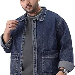 urbano plus Men's Relaxed Fit Full Sleeve Utility Denim Jacket-picture-59