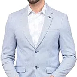 crimsoune club Men's Blue Single Breasted Blazer-picture-42