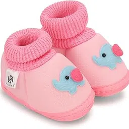 hawkr Baby Booties, Knitted Sock Shoes with Elephant Design, Soft Cotton Winter Boots for Infants PACK OF 1-picture-11