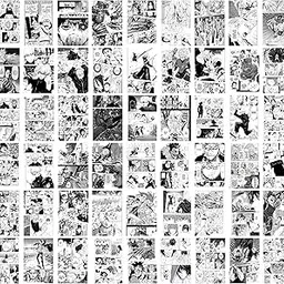 Pack Of 54 Anime Manga Wall Posters| 6X4| Self Adhesive| Naruto | Onepiece | Demon Slayer| Jujutsu Kaisen|Death note |Perfect for bedrooms, gaming room| 300 GSM image 1