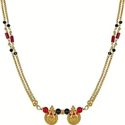Women gold plated Stylish Mangalsutra chain (*HAR- RED B.M ONLY VATTI_100396)-picture-30