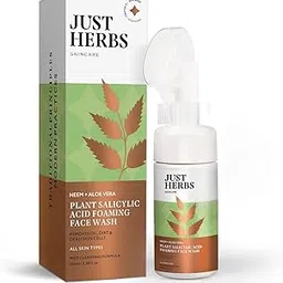 Just Herbs Neem and Aloe Vera Plant Salicylic Acid Foaming Face Wash for Men & Women 100 ml-picture-49