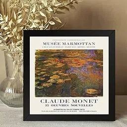 GADGETS WRAP Printed Photo Frame Matte Painting for Home Office Studio Living Room Decoration (10x10inch Black Framed) - Claude Monet Exhibition Poster Poster-image-40