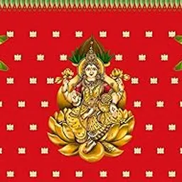 Backdropon Traditional Varamahalakshmi Backdrop for Pooja Event Home Decoration Lakshmi Devi in Golden Lotus Background Curtain Cloth for Festival Size 5 Feet Height and 8 Feet Width(5 * 8)-image-68