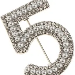 calandis ™ 7xFashion Women Crystal Rhinestone Pearl Number 5 Brooch Pin Jewelry Silver | Other Jewelry Design & Repair | Jewelry Design & Repair image 1