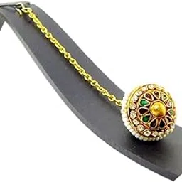 bhumi creation Maang Tikka Stylish Hair Jewellery Multi-Color Pearl Stone for Girls & Women-picture-39