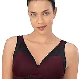 lovable Women's Polyester Spandex V Neck Wide Strap Lightly Padded Seamless Wirefree Back clouser Full Coverage Sports Bra-Energy Bra XC-picture-12