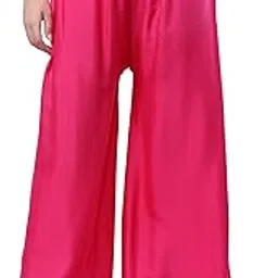 Women's Stylish Premium Regular Fit Trendy Rayon Solid Color Palazzo Pants-image-25