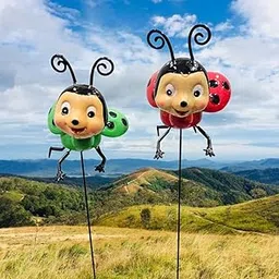 ARUNA DECOR PVC & Metal Colourful Ladybirds Set of 2 Garden Decoration Outdoor Sticks/Stakes Lawn Decor, Garden Decor, Outdoor Decor Stick-picture-52