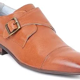 gabicci Mens Monk Strap Shoe, Slip On Entry, (Size 40-45), Top Grain Leather, Formal Workwear Shoe, TPR Sole, Stacked Heel, Jim Clark-G-picture-42