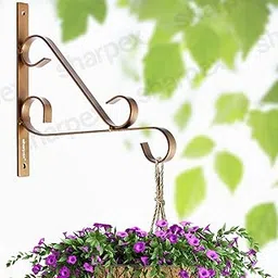 Sharpex Wall Mounted Metal Bracket | Decorative Wall Hook Plant Hanger for Hanging Pots, Bird Feeders, Flower Baskets, Planters, Lanterns, Lamps, and Wind Chimes for Indoor/Outdoor Use (Gold, 1 Pc)-picture-25