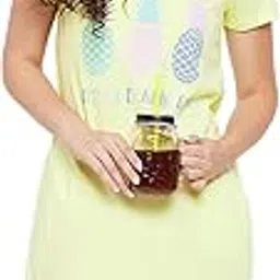 clovia Women's Cotton Printed Short Nightdress with Pocket-picture-25