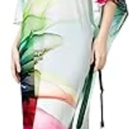 silksutra Women's Ethnic Wear Elegant Multicolor Silk Maxi Dress – Silk Sutra Women's V-Neck, 3/4 Sleeves Nightgown (STC-SILK-KAFTAN-176)-picture-33