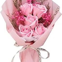 Artificial Soap Flower Bouquet Realistic Valentines Day Gift for Mothers Day Pink Rose|Home & Garden | Home Decor | Floral Decor|1 Artificial Soap Flower Bouquet-picture-13
