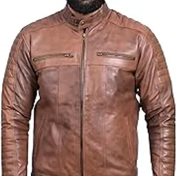 finehide Leather Jacket For Man, Slim Fit Biker Jacket for Men with Zip Closure and Side Pockets, Stylish Winter Wear Casual Outerwear for Men (Rustic Trail Brown, FHJKT044)-picture-20