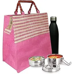 A&A Stylist Jute Lunch Bag 100% Biodegradable (Pink)-picture-32