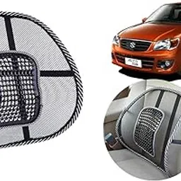 Auto Kite - Mesh Ventilation Car Seat Back Rest Cushion pad with Elastic Belt Support Black for - Alto K10-picture-10