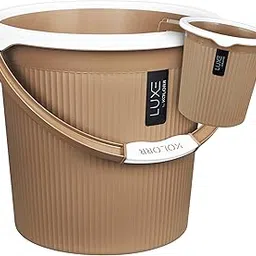 KOLORR LUXE Bathroom Set |(Bucket 18L x 1)+ (Mug 1.5L x 1) - Ratan LT Brown| Bath Set For Bathroom|Easy to clean| For Home, Kitchen & Bathroom | Combo Set for Bathroom| Modern Bathroom Accessories Set-image-65