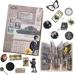 FunBlast Sticker Book Set – 20 Sheets/150+ Paper Magazine Sticker Booklet, Decoration Stickers Book, Stickers for Project, American Style, Journals, Scrapbooking (D)-image-25