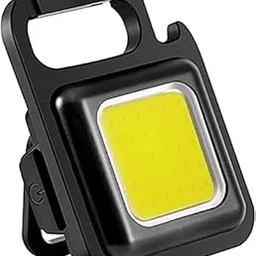 CarFrill LED Mini Flashlight Portable Pocket Light USB Key Chain Light Highlight COB, 4 Light Modes, Folding Stand Bottle Opener and Magnet Fishing Walk Camping Home Emergency Light-image-33