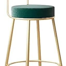 Nutech Decor Velvet Bar Stools Seating for Home and Office Stylish Counter Stools Accent Chairs for Dining, Kitchen, Cafe, Restaurant Seat and Back with Elegant Breakfast Counter (55 CM, Green)-image-1