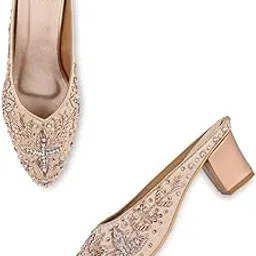 rocia by Regal Women Embroidered Mojaris with Heels image 1