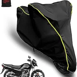 AUTOBIRSA Waterproof Two Wheeler Cover for Super Splendor Bike| UV Proof, Heat Resistant & All Weather Protection | Black & Yellow Piping Color | Durable & Triple Stitched - Custom Fit Cover-picture-27