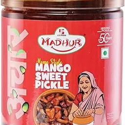 MADHUR Mango Sweet Pickle - 500g Tin Pack - Aam Ka Meetha Achaar - Sweet & Tangy Mango Pickle - Traditional Indian Taste - Ready to Eat - 100% Vegetarian - Made in India-picture-17
