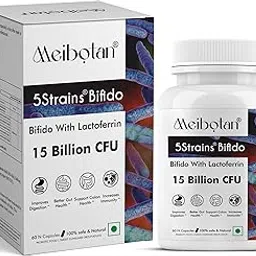 Meibotan Bifidobacterium 5 Strains with 15 Billion CFU with Lactoferrin For Men & Women | Gut Support, Digestion, Immunity Support, Detox & Cleanse, 60 Veg Capsules-picture-22