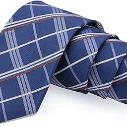 peluche Impressive Blue & White Colored Microfiber Necktie for Men-picture-40