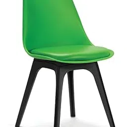Finch Fox Eames Replica Faux Leather DSW Stylish & Modern Furniture Plastic Chairs with Cushion for Cafeteria Seating, Dining, Living, Side, Kitchen, Restaurants, Hotels in Green & Black Color-image-10