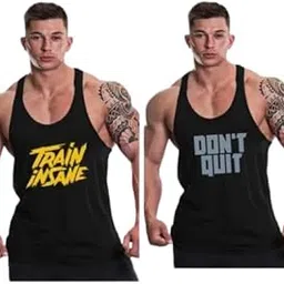 Round Neck Big Armhole Gym Stringer Vest for Men(Gym_vest40)-picture-25