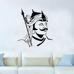 The Legendary Rajput Maharana Pratap Sing with Black shadowDecorative Wall Sticker (PVC Vinyl)-picture-15