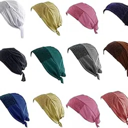 Under Cap Hijab Scarf Underscarf Glitter Bonnet Tie-Back Hat For Women (pack of 6)-picture-58