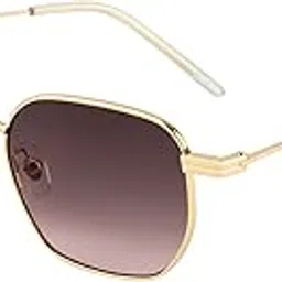ted smith Men's Women's UV Protection Brown Pink Graded Lens Gold Hexagonal Sunglasses image 1