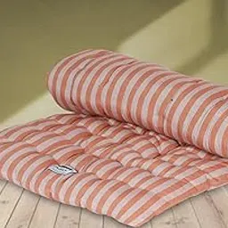Soft Cotton Mattress/Gadda for Single Bed (Striped Orange, 3x6 ft)-picture-34
