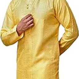 Men's Cotton Blend Kurta with Sequin Embroidery and Striped Diamond Pattern Kurtas for Men - Size -S, M, L, XL, XXL-image-46