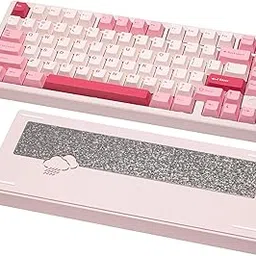 KEEBMONKEY WOBKEY Rainy 75 CNC Aluminum HMX/JWK/Cocoa Switches Triple-Mode Connectivity Mechanical Keyboard with Superior Acoustics, RGB/FR4/Silver SUS304/7000mAh/Cocoa Switch (Pro - Pink) image 1