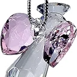 Rainbow crystal Pink Guardian Angel Crystal Suncatcher, Hand Made 1.96 inch Long, Window, Flower, Car, Home Decor, Chakra Crystal Ornament, Rainbow Maker, Protection Angel…-picture-43