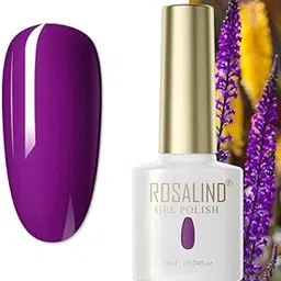 ROSALIND UV Gel Polish Soak Off 10ml Pure Color Nail Gel Bright For Nail Art Design LED/UV Lamp Semi Permanent Varnishes Hybrid Manicure Nails Art Nail Polish Gel Polish PX044-picture-29