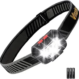 Vinabo LED Headlamp, 500 Lumen Headlamp with Memory Function, 6 Lighting Modes, Adjustable 30° Angle, LED Head Lamp for Camping, Running (3 Batteries Included)-picture-28